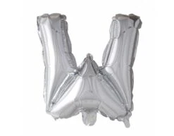 Folie Ballon Letter W Zilver XL 102cm Leeg