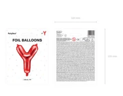 Folie Ballon Letter Y Rood Leeg 35cm -Feestartikelen Winkel folie ballon letter y rood leeg 35cm 4