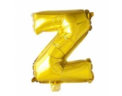 Folie Ballon Letter Z Goud 41cm Met Rietje