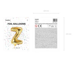 Folie Ballon Letter Z Goud Leeg 35cm -Feestartikelen Winkel folie ballon letter z goud leeg 35cm 2
