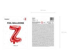 Folie Ballon Letter Z Rood Leeg 35cm -Feestartikelen Winkel folie ballon letter z rood leeg 35cm 4