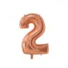 Folieballon Cijfer 2 Rose Goud 66cm -Feestartikelen Winkel folieballon cijfer 2 rose goud 66cm