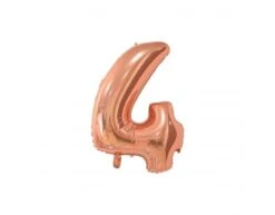 Folieballon Cijfer 4 Rose Goud 66cm