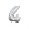 Folieballon Cijfer 4 Zilver 66cm