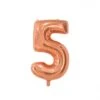 Folieballon Cijfer 5 Rose Goud 66cm -Feestartikelen Winkel folieballon cijfer 5 rose goud 66cm