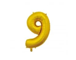 Folieballon Cijfer 9 Goud 66cm