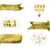 Foto Props Babyshower Goud 6st -Feestartikelen Winkel foto props babyshower goud 6st