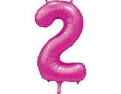 Fuchsia Cijfer Ballon 2 Jaar Glans 86cm