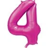 Fuchsia Cijfer Ballon 4 Jaar Glans 86cm