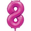 Fuchsia Cijfer Ballon 8 Jaar Glans 86cm