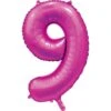 Fuchsia Cijfer Ballon 9 Jaar Glans 86cm -Feestartikelen Winkel fuchsia cijfer ballon 9 jaar glans 86cm