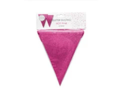 Fuchsia Vlaggenlijn Glitter 6m -Feestartikelen Winkel fuchsia vlaggenlijn glitter 6m 3