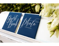 Gastenboek Blauw 24,5cm -Feestartikelen Winkel gastenboek blauw 245cm 2