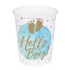 Geboorte Bekers Hello Boy Papier 210ml 10st -Feestartikelen Winkel geboorte bekers hello boy papier 210ml 10st
