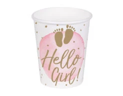 Geboorte Bekers Hello Girl Papier 210ml 10st
