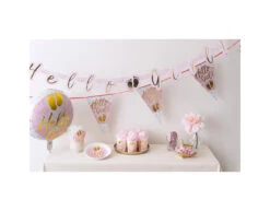 Geboorte Bekers Hello Girl Papier 210ml 10st -Feestartikelen Winkel geboorte bekers hello girl papier 210ml 10st 4