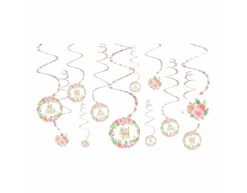 Geboorte Hangdecoratie Meisje Bloemen 61cm 12st