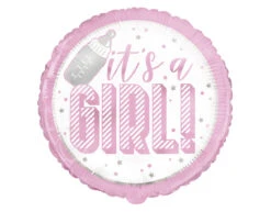 Geboorte Helium Ballon It's A Girl Roze 45cm Leeg