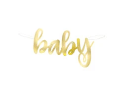 Geboorteslinger Hello Baby Goud 1,06m -Feestartikelen Winkel geboorteslinger hello baby goud 106m 2