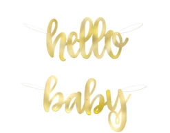 Geboorteslinger Hello Baby Goud 1,06m