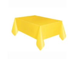 Geel Tafelkleed Plastic 2,74m -Feestartikelen Winkel geel tafelkleed plastic 274m 2