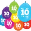 Gekleurde Ballonnen 10 Jaar 30cm 8st -Feestartikelen Winkel gekleurde ballonnen 10 jaar 30cm 8st