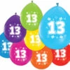 Gekleurde Ballonnen 13 Jaar 30cm 8st -Feestartikelen Winkel gekleurde ballonnen 13 jaar 30cm 8st