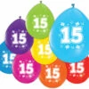 Gekleurde Ballonnen 15 Jaar 30cm 8st -Feestartikelen Winkel gekleurde ballonnen 15 jaar 30cm 8st