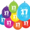 Gekleurde Ballonnen 17 Jaar 30cm 8st -Feestartikelen Winkel gekleurde ballonnen 17 jaar 30cm 8st
