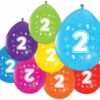 Gekleurde Ballonnen 2 Jaar 30cm 8st -Feestartikelen Winkel gekleurde ballonnen 2 jaar 30cm 8st