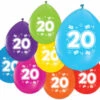 Gekleurde Ballonnen 20 Jaar 30cm 8st -Feestartikelen Winkel gekleurde ballonnen 20 jaar 30cm 8st