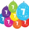 Gekleurde Ballonnen 7 Jaar 30cm 8st -Feestartikelen Winkel gekleurde ballonnen 7 jaar 30cm 8st