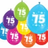 Gekleurde Ballonnen 75 Jaar 30cm 8st -Feestartikelen Winkel gekleurde ballonnen 75 jaar 30cm 8st