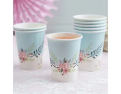 Gekleurde Bekers Bloemen 250ml 8st -Feestartikelen Winkel gekleurde bekers bloemen 250ml 8st 1