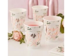 Gekleurde Bekers Team Bride 266ml 8st -Feestartikelen Winkel gekleurde bekers team bride 266ml 8st 2