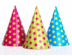 Gekleurde Feesthoedjes Stippen 16cm 6st