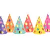 Gekleurde Feesthoedjes Stippen XL 16cm 6st -Feestartikelen Winkel gekleurde feesthoedjes stippen xl 16cm 6st