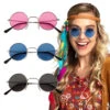 Gekleurde Hippie Bril 3st -Feestartikelen Winkel gekleurde hippie bril 3st