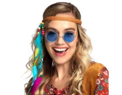 Gekleurde Hippie Bril 3st -Feestartikelen Winkel gekleurde hippie bril 3st 4
