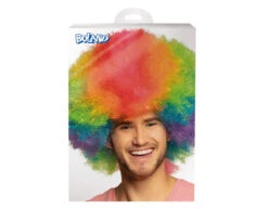 Gekleurde Pruik Afro Clown -Feestartikelen Winkel gekleurde pruik afro clown 2