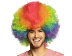 Gekleurde Pruik Afro Clown
