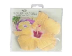 Gele Servetten Bloemen 16,5cm 16st -Feestartikelen Winkel gele servetten bloemen 165cm 16st 2