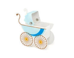 Geschenkdoosjes Geboorte Jongen Kinderwagen 9,5cm 10st
