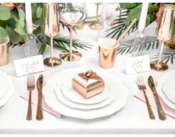 Geschenkdoosjes Rose Goud 6cm 10st -Feestartikelen Winkel geschenkdoosjes rose goud 6cm 10st 2