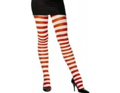 Gestreepte Panty Rood En Wit