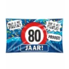 Gevelvlag 80 Jaar 1,5m -Feestartikelen Winkel gevelvlag 80 jaar 15m