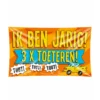 Gevelvlag Ik Ben Jarig 3x Toeteren! 1,5m 2 Gevelvlag Ik Ben Jarig 3x Toeteren! 1,5m -Feestartikelen Winkel gevelvlag ik ben jarig 3x toeteren 15m