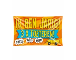 Gevelvlag Ik Ben Jarig 3x Toeteren! 1,5m