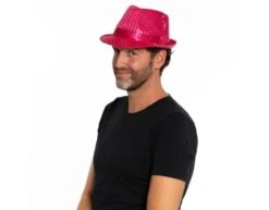 Glitter Hoed Fuchsia -Feestartikelen Winkel glitter hoed fuchsia 2