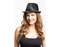 Glitter Hoed Zwart -Feestartikelen Winkel glitter hoed zwart 1